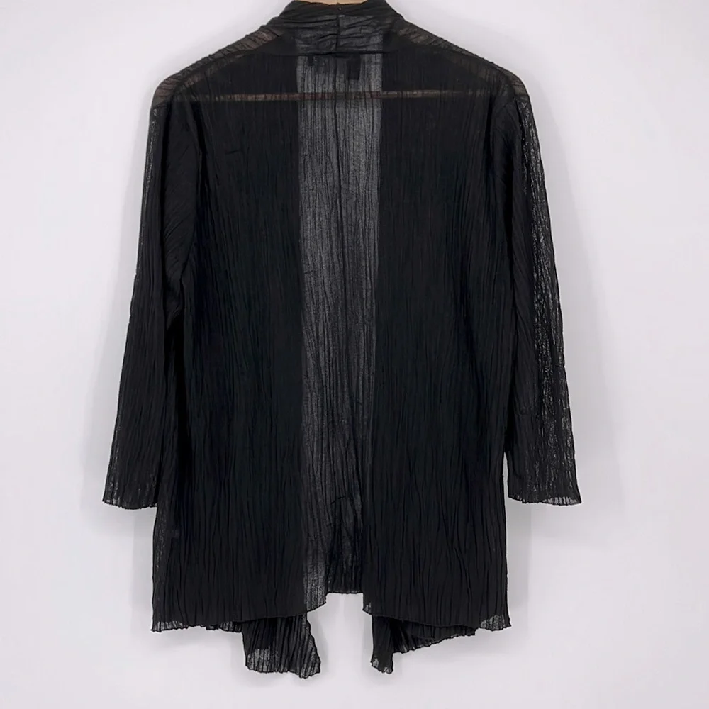 Eileen Fisher Italian Yarn Open Front Cardigan Black Women’s Size Medium
